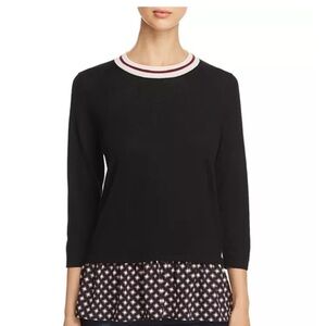 Kate Spade New York Mixed-Media Diamond print Peplum Sweater NWOT